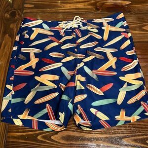 NWOT Penguin Mens Swimwear, Surfboard Print, Size 30